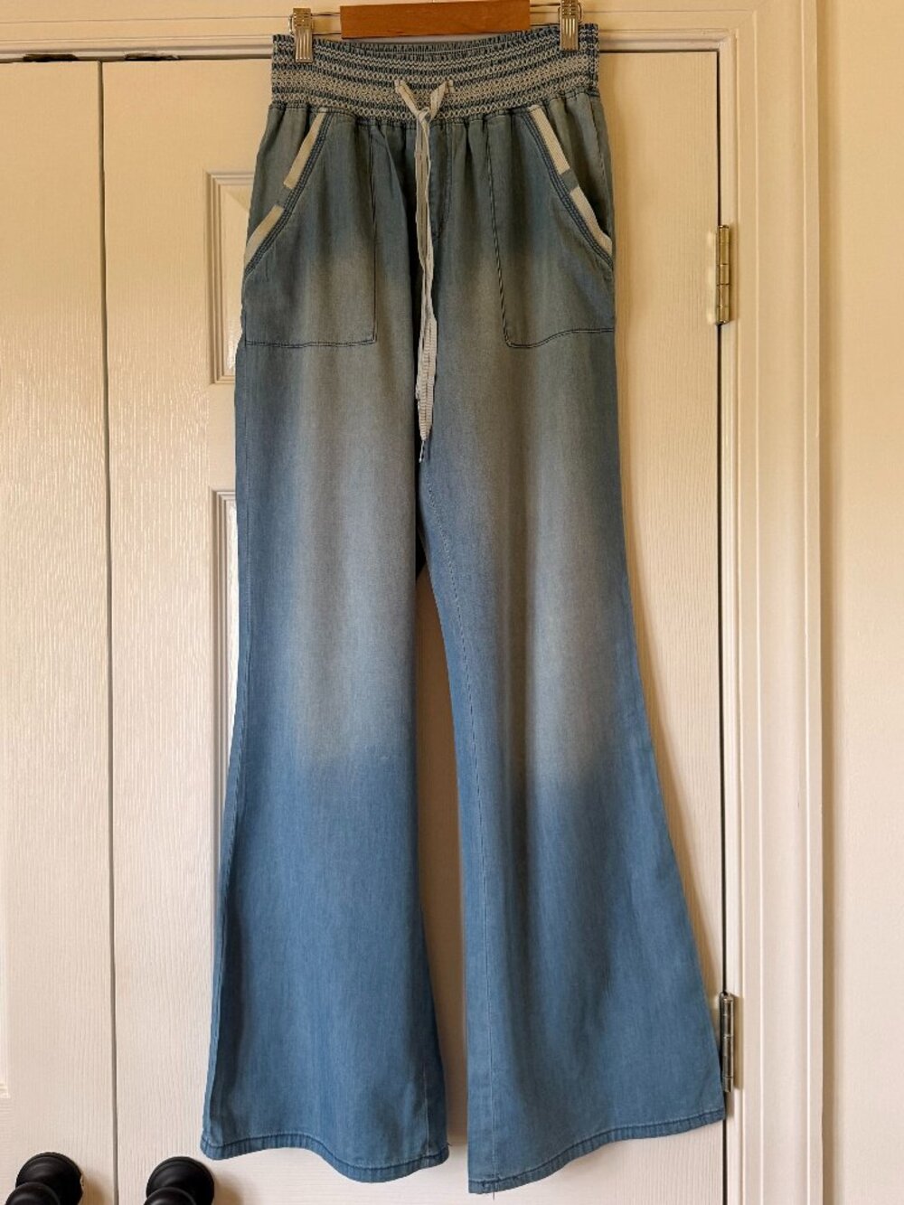 Rewash Chambray Wide Leg Lounge Pants Size Large